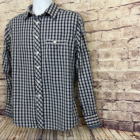 Paper Denim & Cloth Blue Check Button Long Sleeve Shirt - Picture 3 of 12